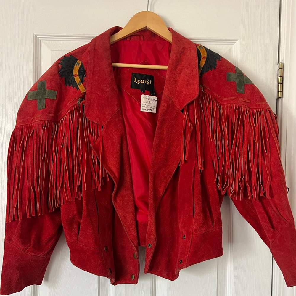 Red Leather Fringe Jacket